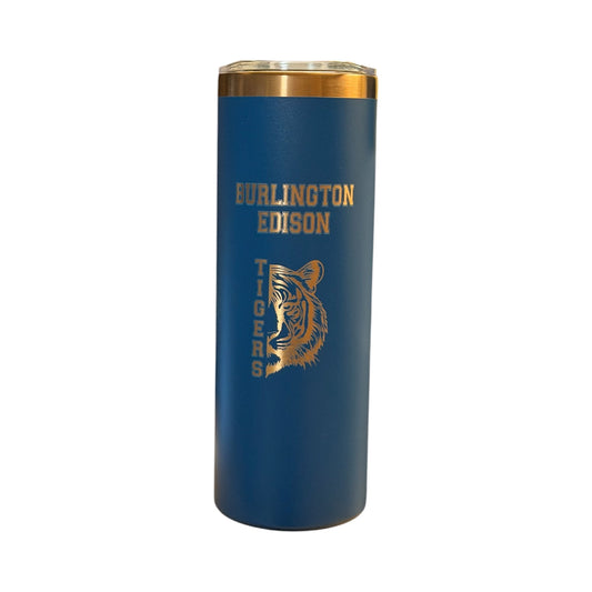 20 oz Personalized Straight Navy with Gold Plated Tumblers