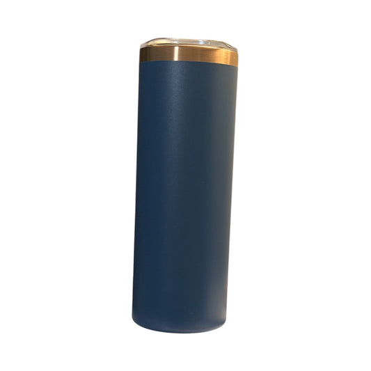 20 oz Personalized Straight Navy with Gold Plated Tumblers