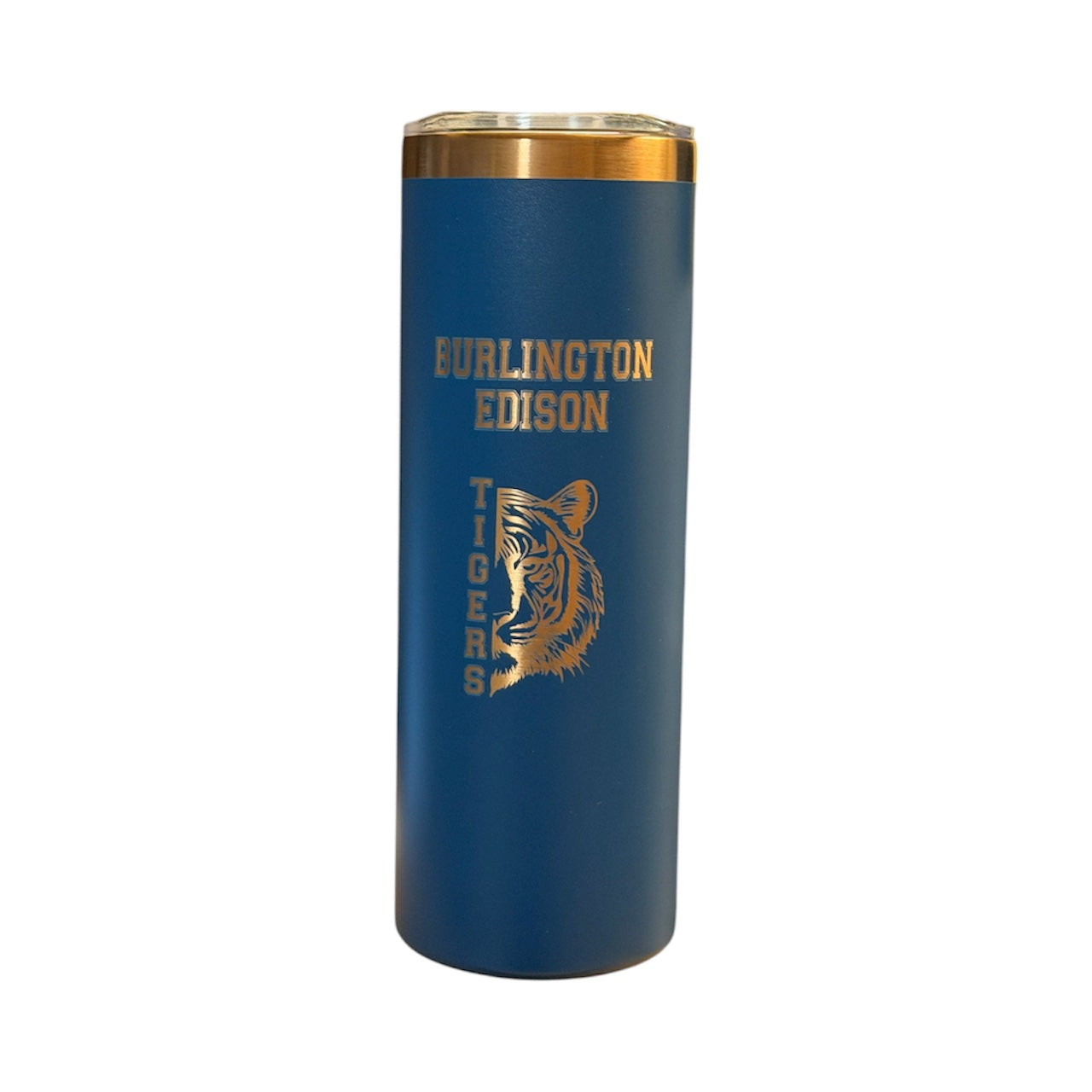 20 oz Personalized Straight Navy with Gold Plated Tumblers